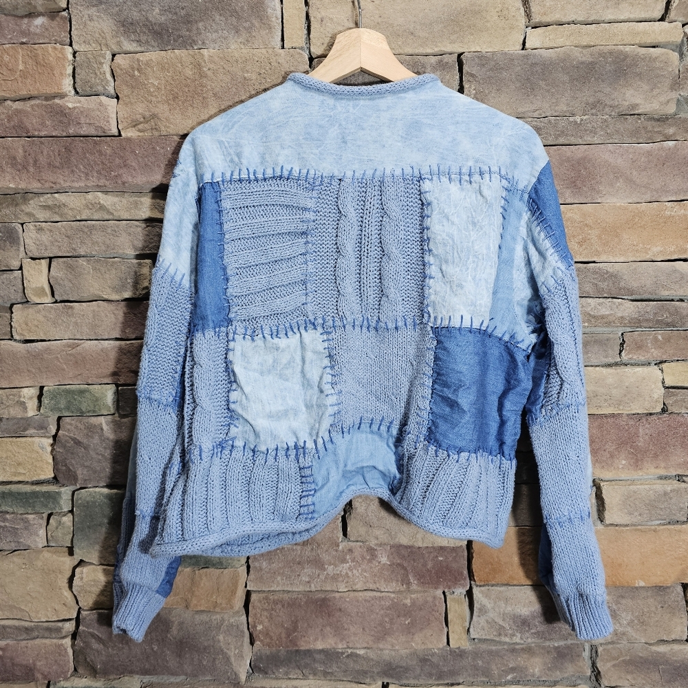 Marshall Rousso Vintage Patchwork Blue Chambray K… - image 10